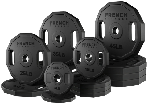 French Fitness Urethane Olympic Weight Plate V2 Set 350 lbs (New)