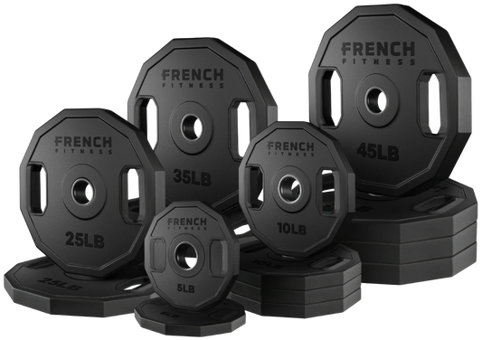 French Fitness Urethane Olympic Weight Plate V2 Set 350 lbs (New)