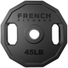 French Fitness Urethane Olympic Weight Plate V2 45 lbs Black (New)
