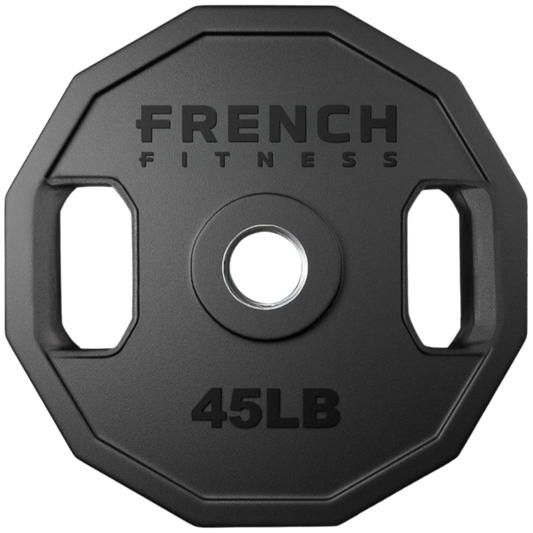 French Fitness Urethane Olympic Weight Plate V2 45 lbs Black (New)