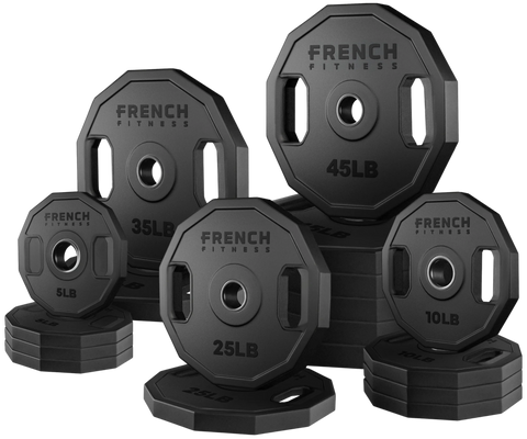 French Fitness Urethane Olympic Weight Plate V2 Set 450 lbs (New)
