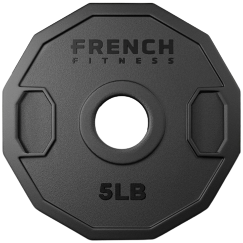 French Fitness Urethane Olympic Weight Plate V2 5 lbs Black (New)