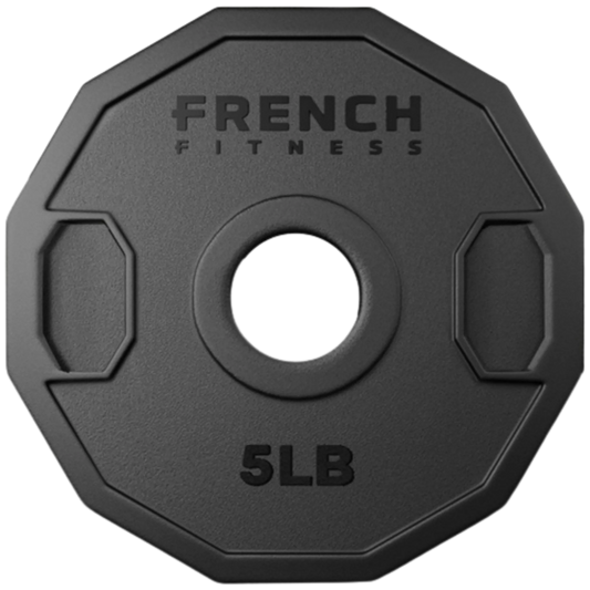French Fitness Urethane Olympic Weight Plate V2 5 lbs Black (New)