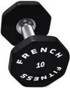 French Fitness Urethane 8 Sided Hex Dumbbell 10 lbs - Single (New)