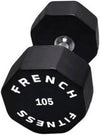French Fitness Urethane 8 Sided Hex Dumbbell 105 lbs - Single (New)