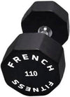 French Fitness Urethane 8 Sided Hex Dumbbell 110 lbs - Single (New)