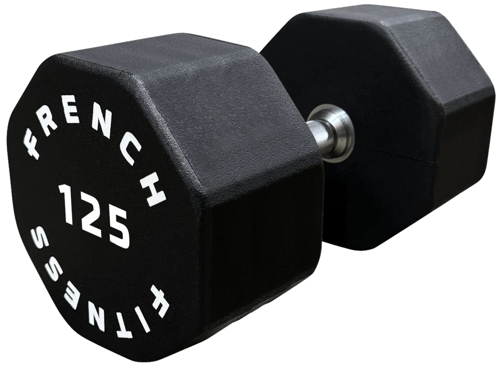 French Fitness Urethane 8 Sided Hex Dumbbell 125 lbs - Single