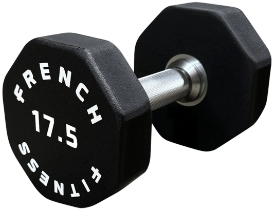 French Fitness Urethane 8 Sided Hex Dumbbell 17.5 lbs - Single (New)