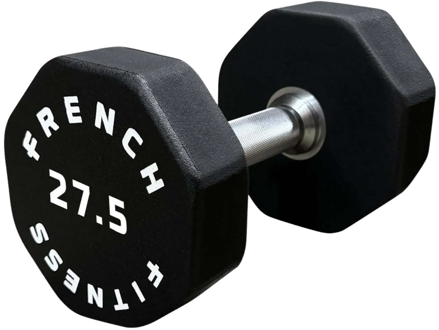French Fitness Urethane 8 Sided Hex Dumbbell 27.5 lbs - Single - Close-Up View