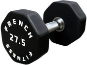 French Fitness Urethane 8 Sided Hex Dumbbell 27.5 lbs - Single - Close-Up View