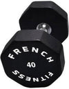 French Fitness Urethane 8 Sided Hex Dumbbell 40 lbs - Single (New)