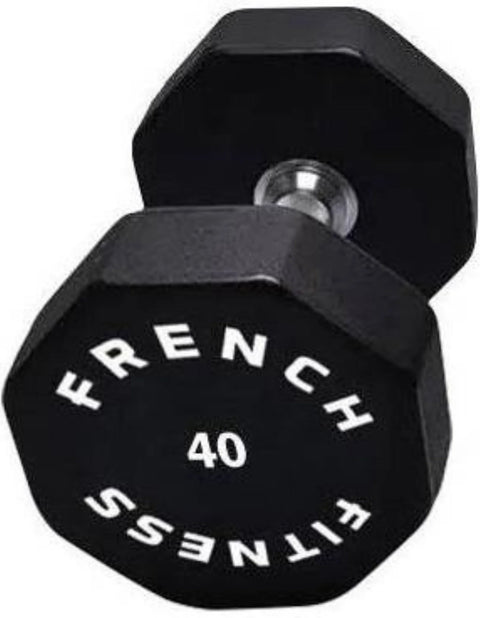 French Fitness Urethane 8 Sided Hex Dumbbell 40 lbs - Single (New)