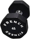 French Fitness Urethane 8 Sided Hex Dumbbell 45 lbs - Single (New)