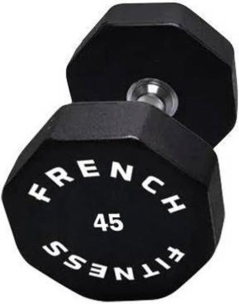 French Fitness Urethane 8 Sided Hex Dumbbell 45 lbs - Single (New)
