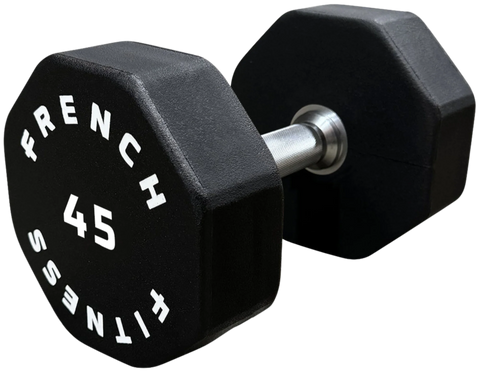 French Fitness Urethane 8 Sided Hex Dumbbell 45 lbs - Single (New)