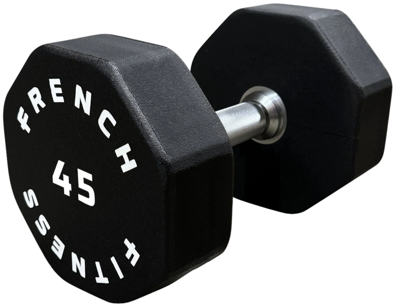 French Fitness Urethane 8 Sided Hex Dumbbell 45 lbs - Single (New)