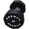 French Fitness Urethane 8 Sided Hex Dumbbell 50 lbs - Single (New)