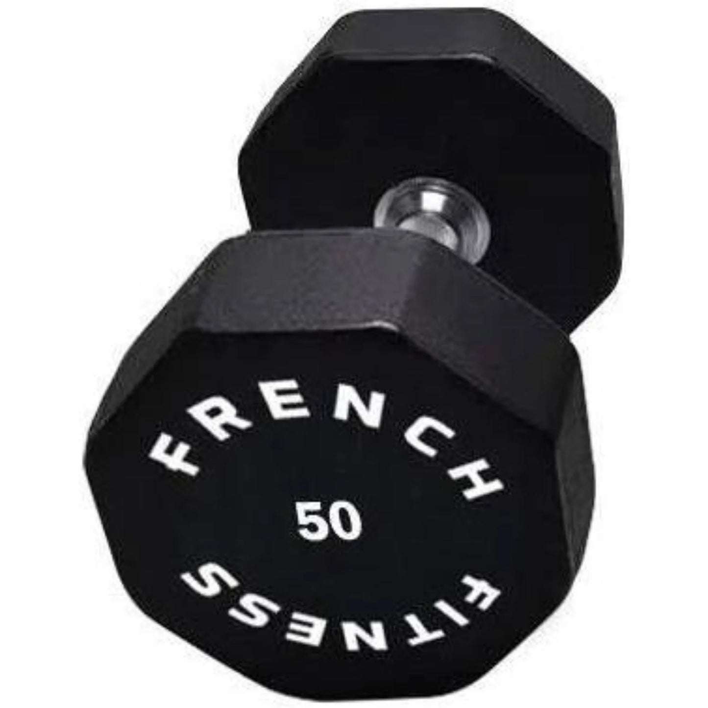 French Fitness Urethane 8 Sided Hex Dumbbell 50 lbs - Single (New)