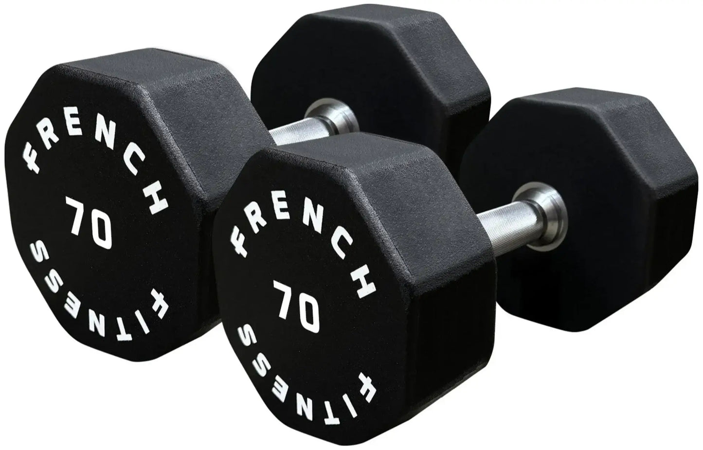 French Fitness Urethane 8 Sided Hex Dumbbell Set, 55-100 lbs (New) Image 5