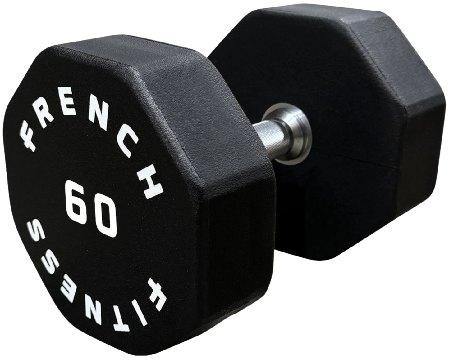 French Fitness Urethane 8 Sided Hex Dumbbell 60 lbs - Single (New)