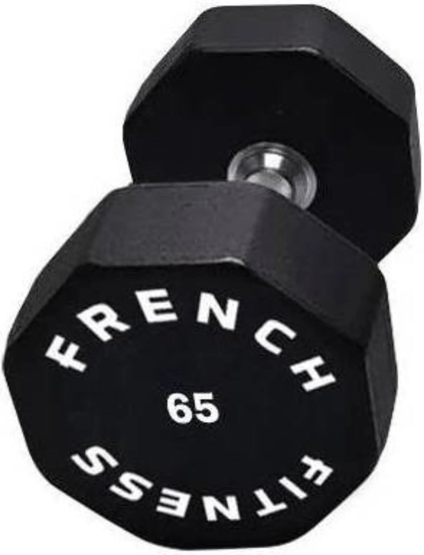 French Fitness Urethane 8 Sided Hex Dumbbell 65 lbs - Single (New)