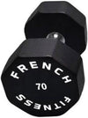 French Fitness Urethane 8 Sided Hex Dumbbell 70 lbs - Single (New)