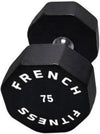 French Fitness Urethane 8 Sided Hex Dumbbell 75 lbs - Single (New)