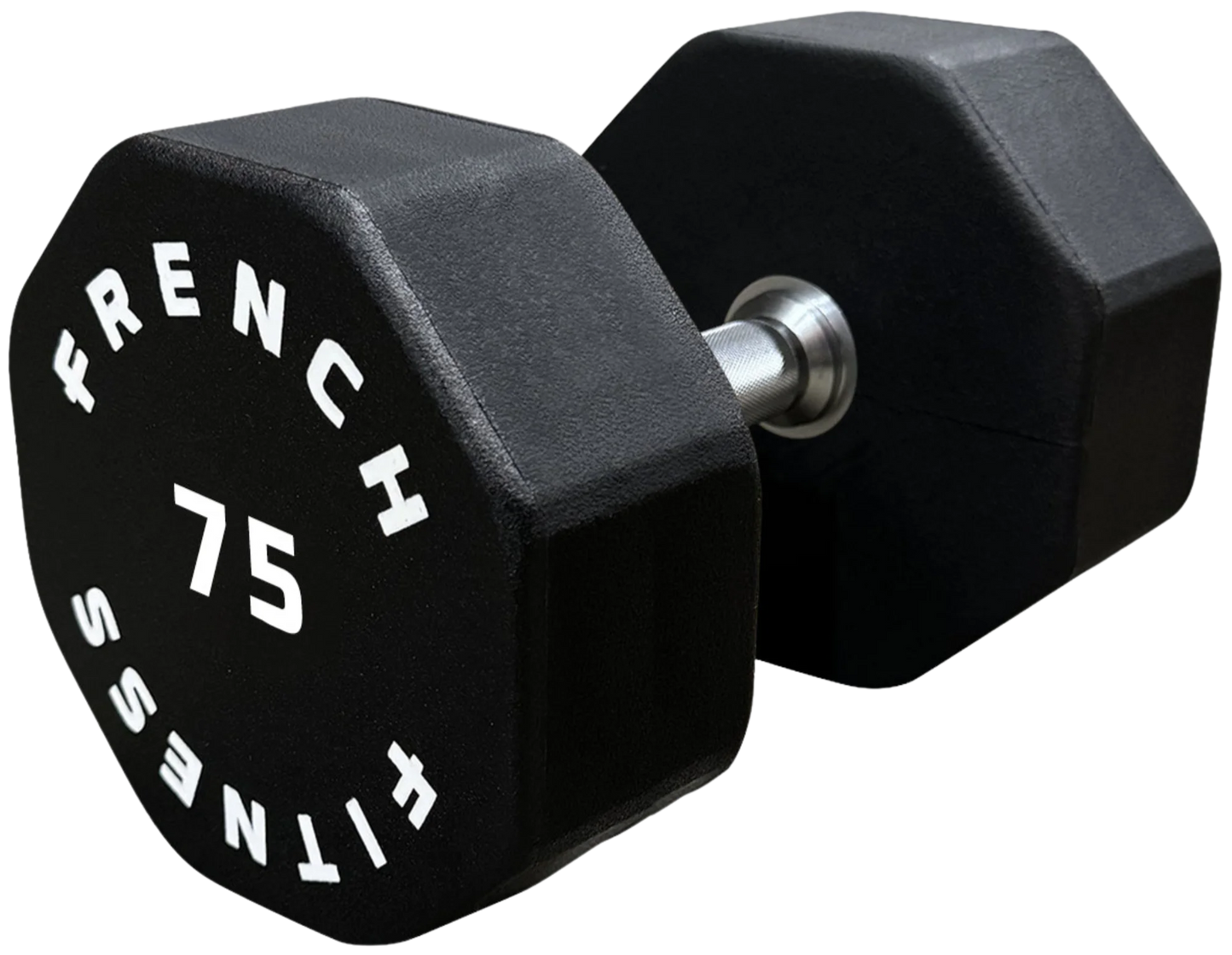 French Fitness Urethane 8 Sided Hex Dumbbell 75 lbs - Single (New)