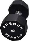 French Fitness Urethane 8 Sided Hex Dumbbell 90 lbs - Single (New)