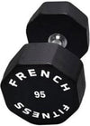 French Fitness Urethane 8 Sided Hex Dumbbell 95 lbs - Single (New)