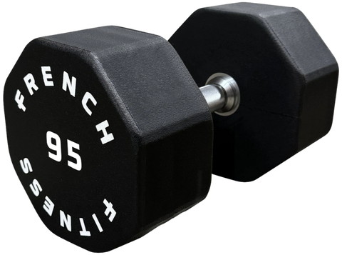 French Fitness Urethane 8 Sided Hex Dumbbell 95 lbs - Single (New)