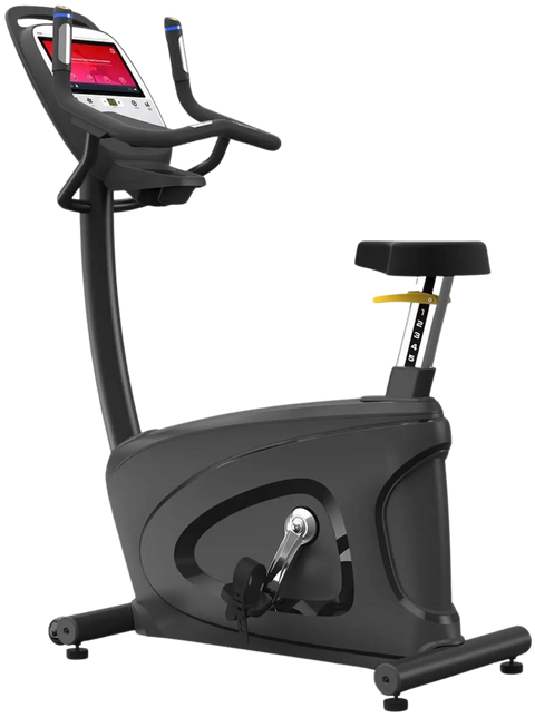 French Fitness UB420T Commercial Upright Bike w/10" Touch Console (New) - Angled Side View