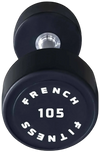 French Fitness Urethane Round Pro Style Dumbbell 105 lbs - Single (New)