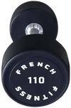 French Fitness Urethane Round Pro Style Dumbbell 110 lbs - Single (New)