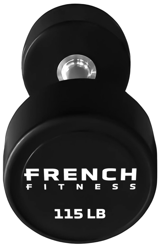 French Fitness Urethane Round Pro Style Dumbbell V2 115 lbs - Single (New)