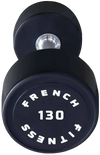French Fitness Urethane Round Pro Style Dumbbell 130 lbs - Single (New)