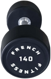 French Fitness Urethane Round Pro Style Dumbbell 140 lbs - Single (New)