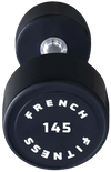 French Fitness Urethane Round Pro Style Dumbbell 145 lbs - Single (New)