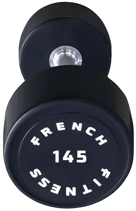 French Fitness Urethane Round Pro Style Dumbbell 145 lbs - Single (New)