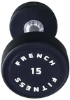 French Fitness Urethane Round Pro Style Dumbbell 15 lbs - Single (New)