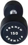 French Fitness Urethane Round Pro Style Dumbbell 150 lbs - Single (New)