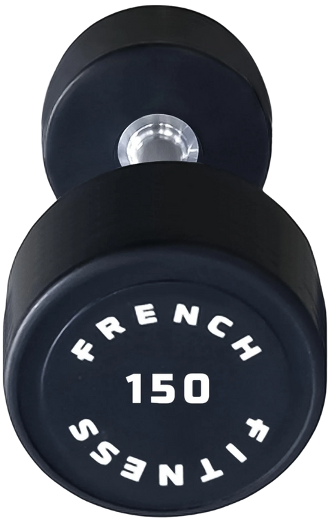 French Fitness Urethane Round Pro Style Dumbbell 150 lbs - Single (New)