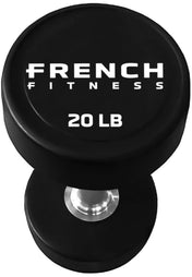 French Fitness Urethane Round Pro Style Dumbbell V2 20 lbs - Single - Top View