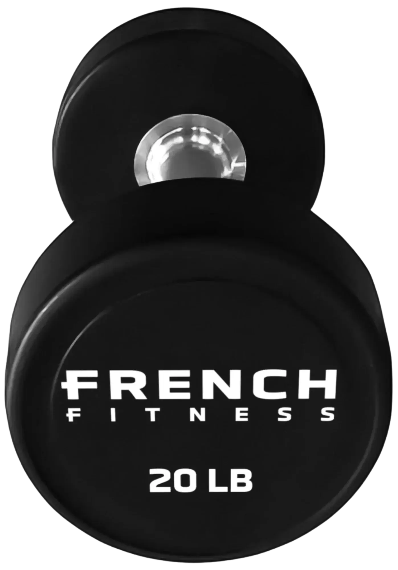 French Fitness Urethane Round Pro Style Dumbbell V2 20 lbs - Single - Side View