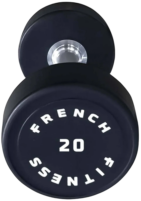 French Fitness Urethane Round Pro Style Dumbbell 20 lbs - Single (New)