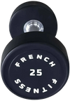 French Fitness Urethane Round Pro Style Dumbbell 25 lbs - Single (New)