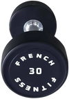 French Fitness Urethane Round Pro Style Dumbbell 30 lbs - Single (New)