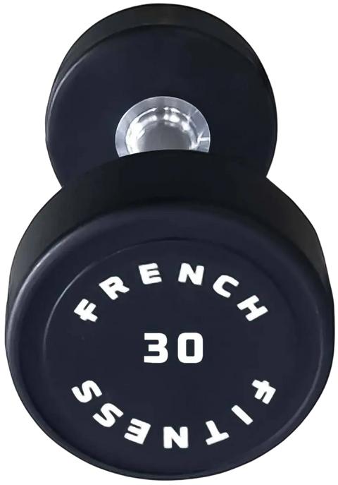 French Fitness Urethane Round Pro Style Dumbbell 30 lbs - Single (New)