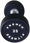French Fitness Urethane Round Pro Style Dumbbell 35 lbs - Single (New)