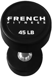 French Fitness Urethane Round Pro Style Dumbbell V2 45 lbs - Single - Top View